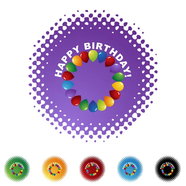 幸せな誕生日の web アイコン — ストックベクタ