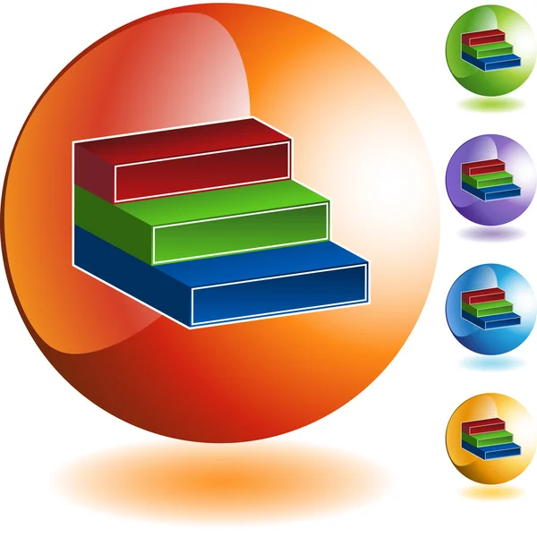 Bouton web en trois étapes — Image vectorielle