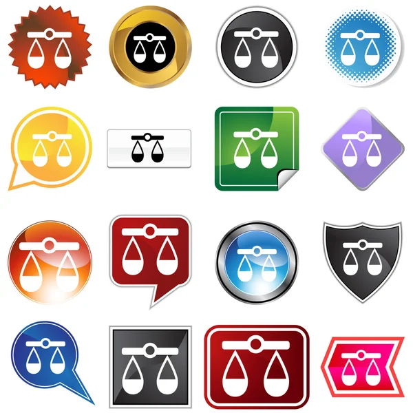 Justice scale variety icon set — Stock Vector