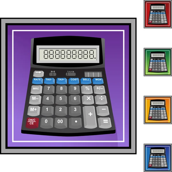 Calculatrice icônes colorées — Image vectorielle