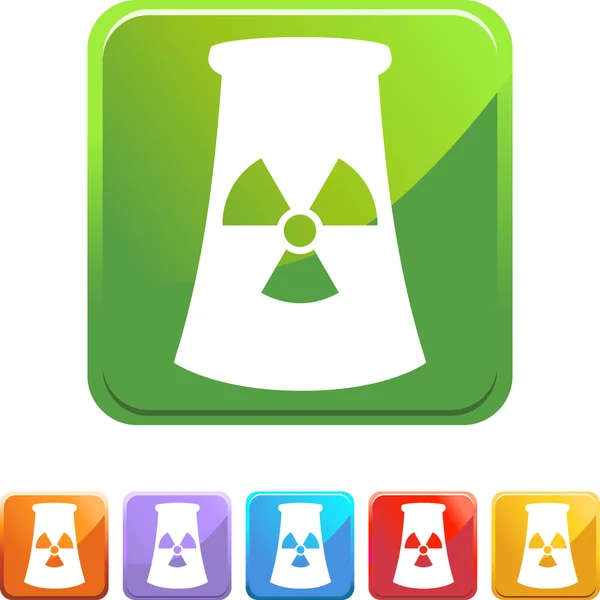 Bouton web centrale nucléaire — Image vectorielle