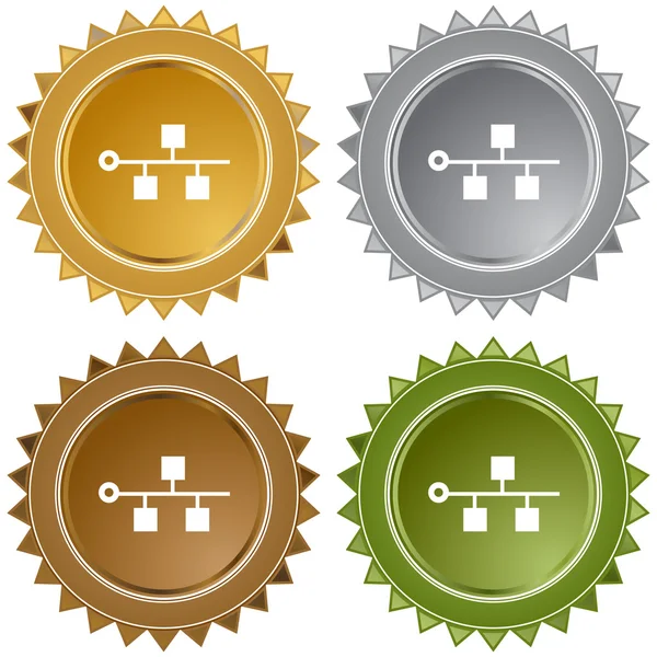 De knoop van het pictogram van de Ethernet-Backbone — Stockvector