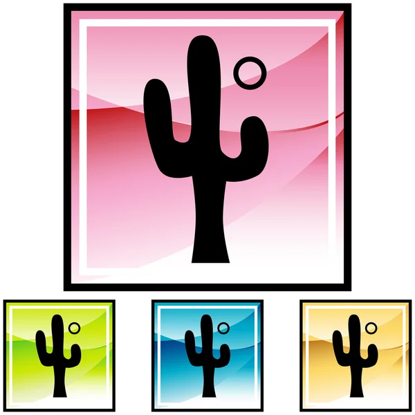 Pulsante icona del cactus — Vettoriale Stock