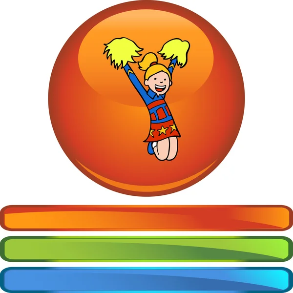 Bouton web Cheerleader — Image vectorielle