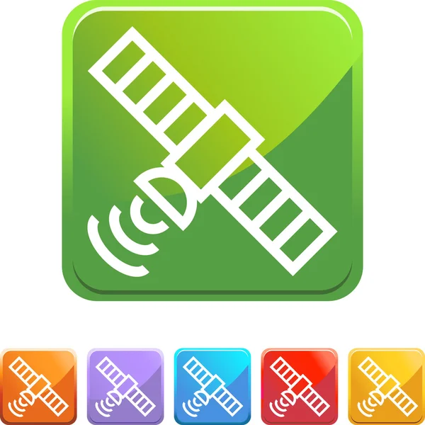 Satelliet web knop — Stockvector