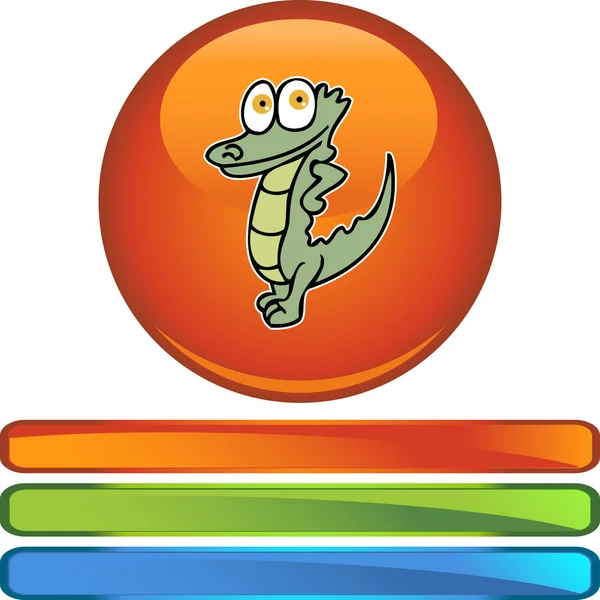 Alligator web button — Stock Vector