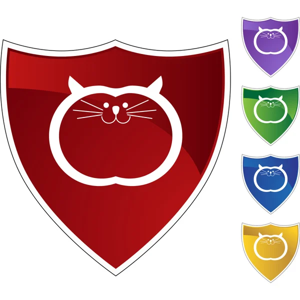 Веб кнопка Товста кішка — стоковий вектор