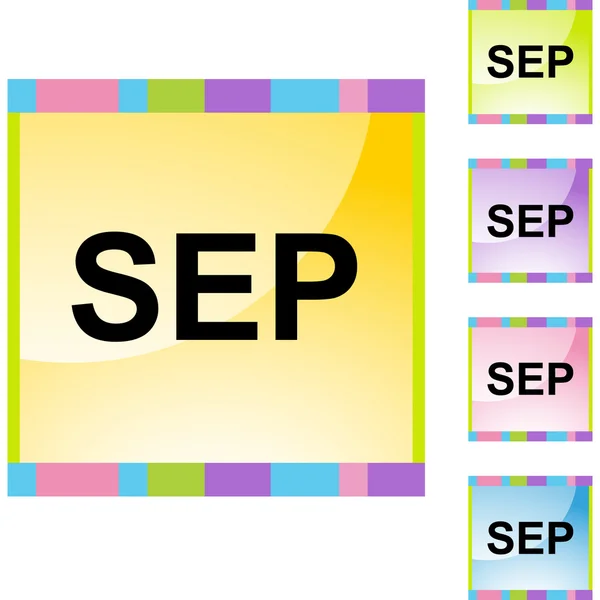 Setembro botão web —  Vetores de Stock