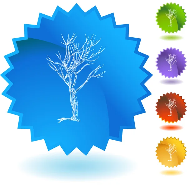 Γυμνό δέντρο κουμπί web — Διανυσματικό Αρχείο