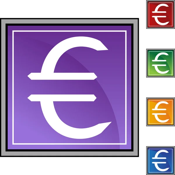 Euro Geld Zeichen Web-Taste — Stockvektor