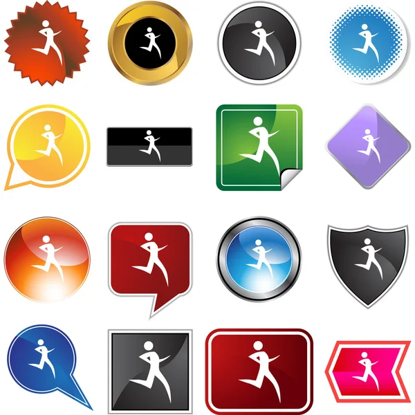 Runner Icon set — Stok Vektör