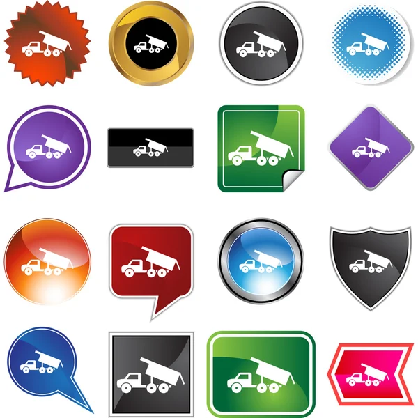 Dump Truck button — Stock Vector