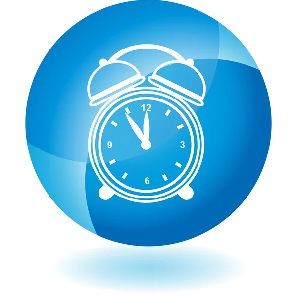 Reloj despertador Transparente Icono Azul — Vector de stock