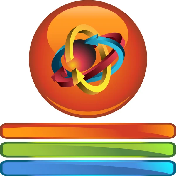 Pijl Atom web pictogram — Stockvector