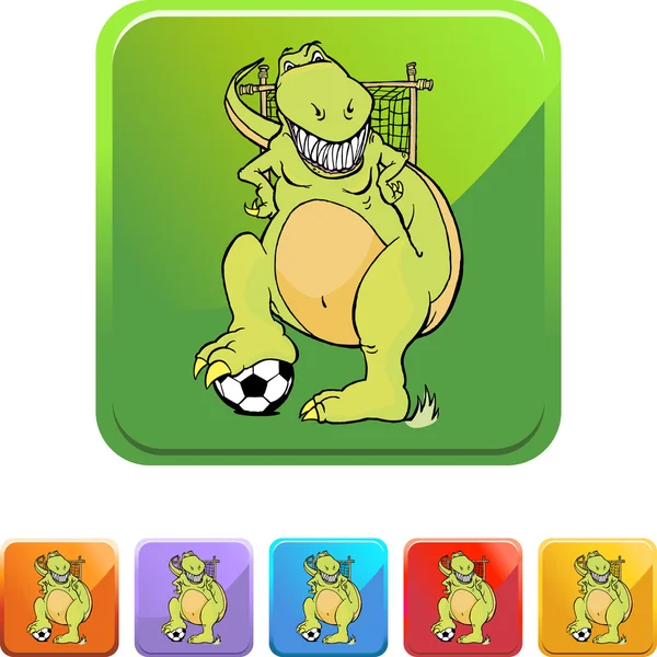 Ícone web de dinossauro de futebol — Vetor de Stock