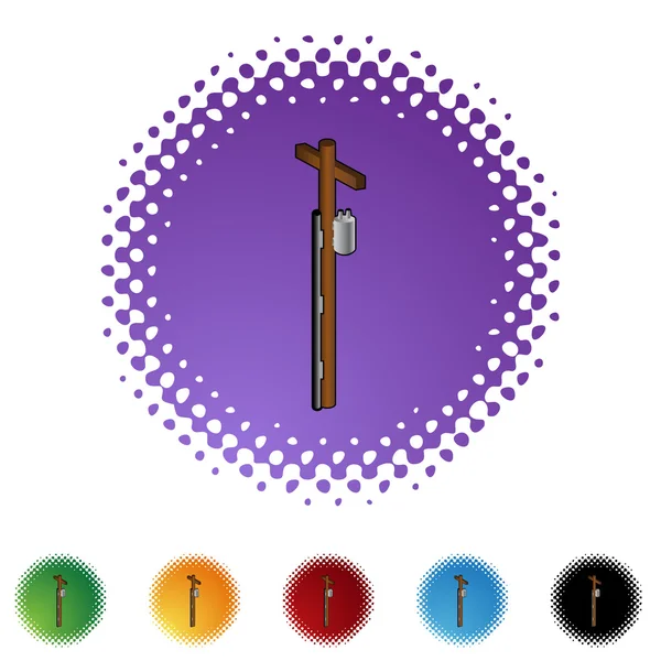 Akım hattı eternet kutsal kişilerin resmi düğme — Stok Vektör