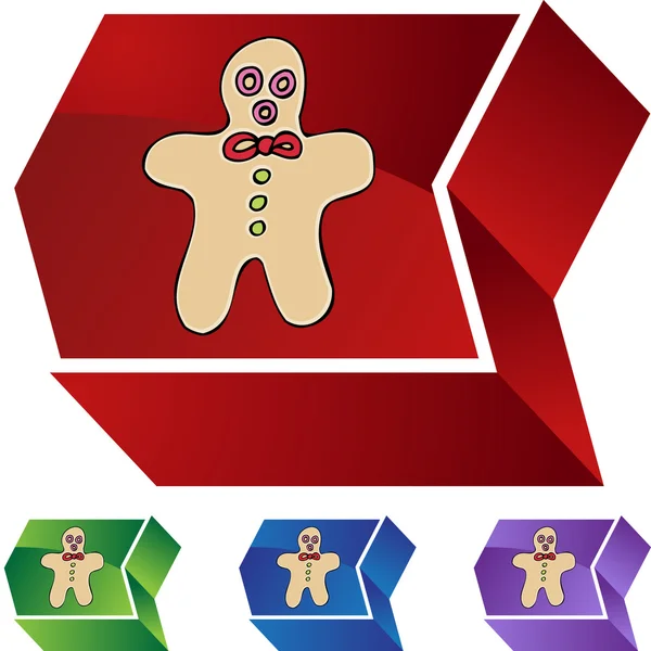 Gingerbread Man web pictogram — Stockvector