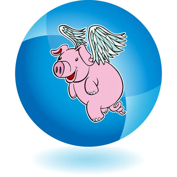 Flying Pig tkanina ikona — Wektor stockowy