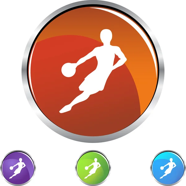 Basketball web button — Stock Vector