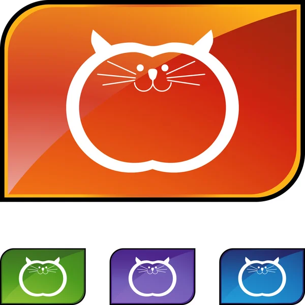 Fat Cat web knop — Stockvector