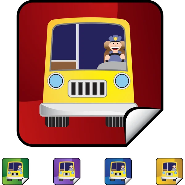 Bouton web du conducteur de bus — Image vectorielle