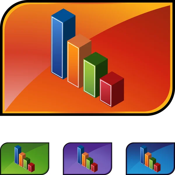 Gráfico de barras botão web — Vetor de Stock