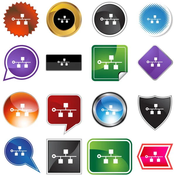 Ethernet Backbone icon button — Stock Vector