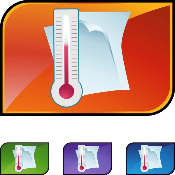 Temperatuur documentpictogram web — Stockvector