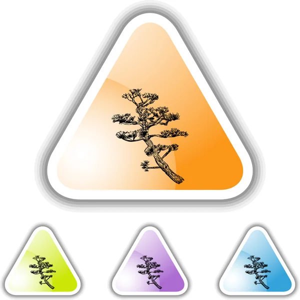 Bouton web Bonsai Tree — Image vectorielle