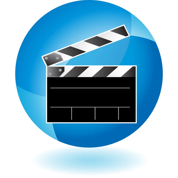 Filme Clapboard botão web — Vetor de Stock