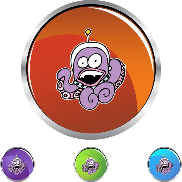 Oktopus Alien Web-Ikone — Stockvektor