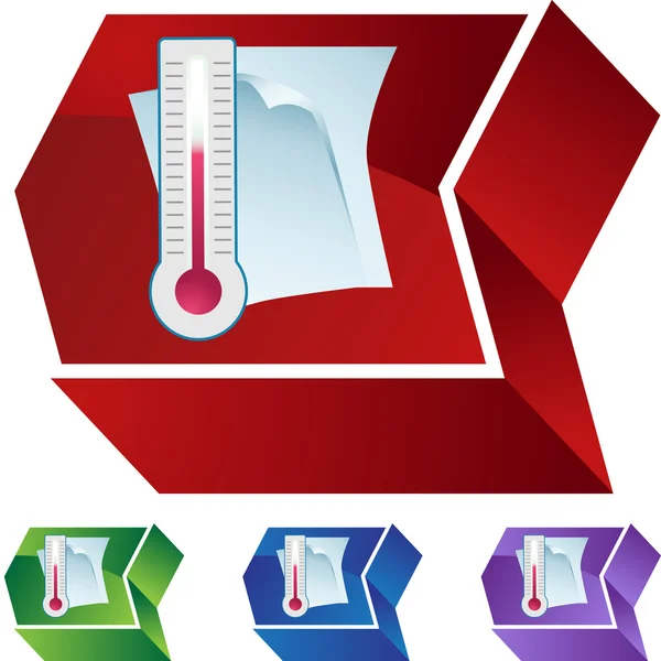 Temperatur-Dokument Web-Symbol — Stockvektor