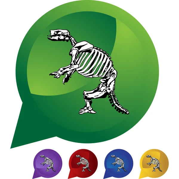 Fossil Bones web button — Stock Vector