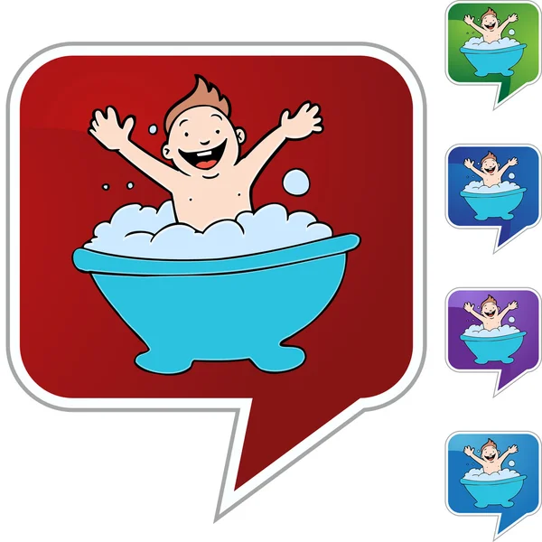 Baby Bath icono web — Vector de stock