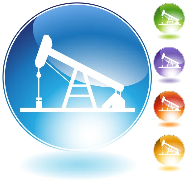 Oil drill  crystal icon — Stock Vector