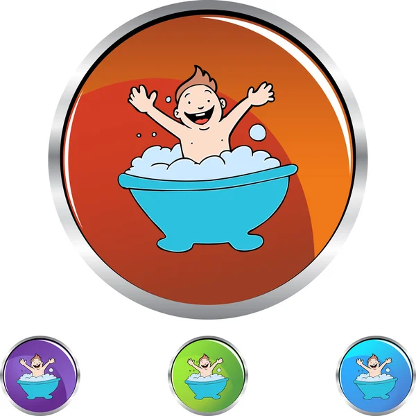 婴儿洗澡 web 图标 — 图库矢量图片
