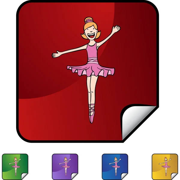 Ballerina Girl web icon — Stock Vector
