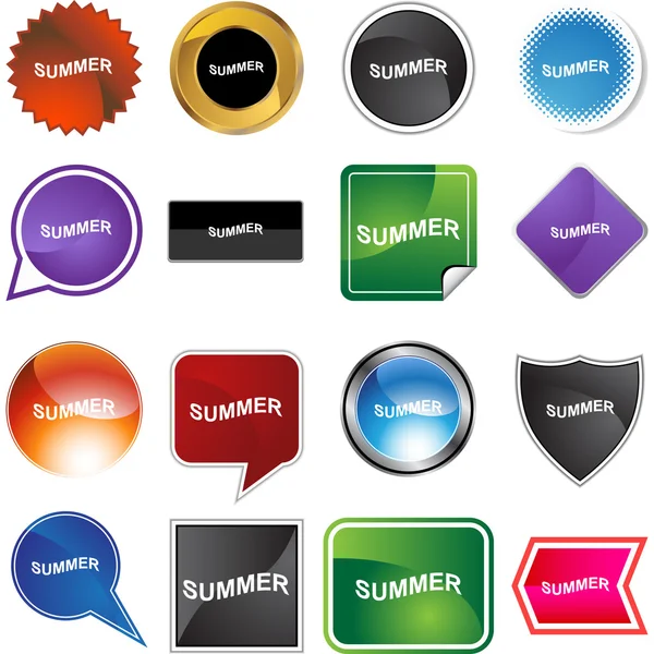 Sommer-Webbutton — Stockvektor