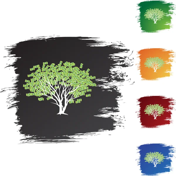 Árbol de dinero icono web — Vector de stock