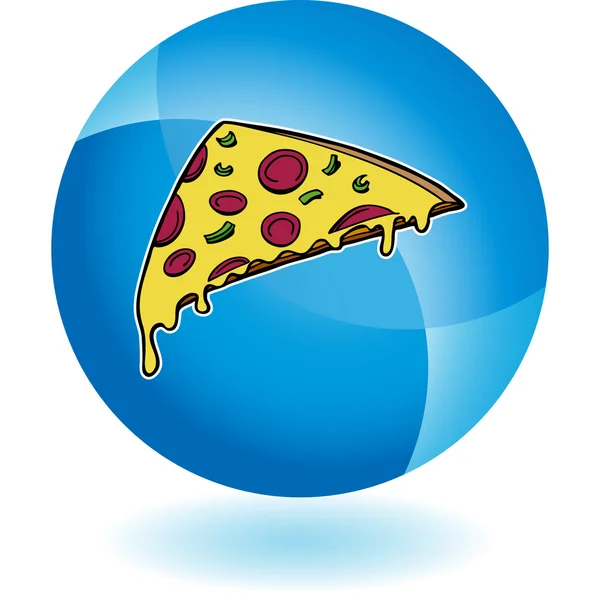 Pizza Slice ícone botão —  Vetores de Stock