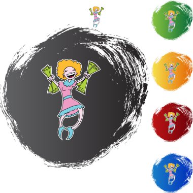 mutlu bir kadın tutarak para