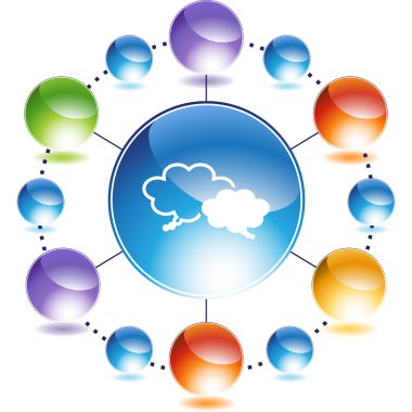 Paylaşım düşünceler Icon set