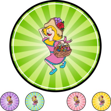 Paskalya sepetli kadın