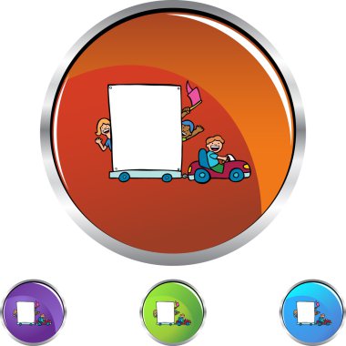 Çocuklar ve mobil işareti düğmesi