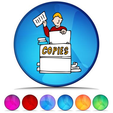 Copier Shiny Button Set clipart