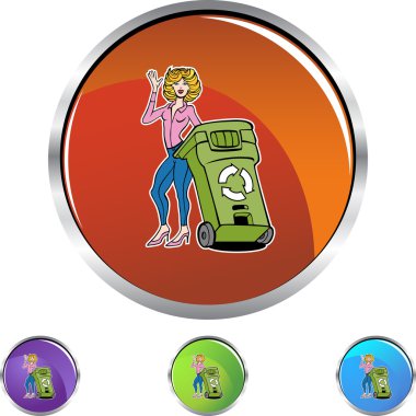 Geri dönüşüm kadın web simgesi