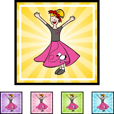 Girl fino köpeği etek düğme kümesi