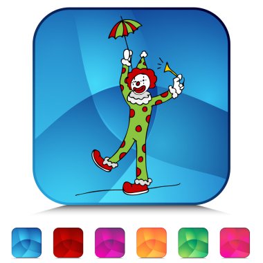 Sirk palyaço parlak düğme ayarla