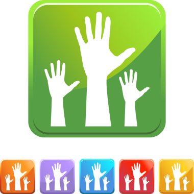 Yükseltilmiş el web düğmesi