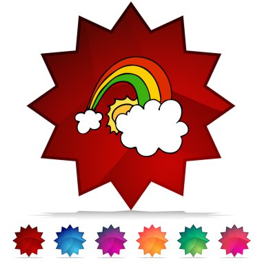 Şanslı gökkuşağı parlak düğme kümesi